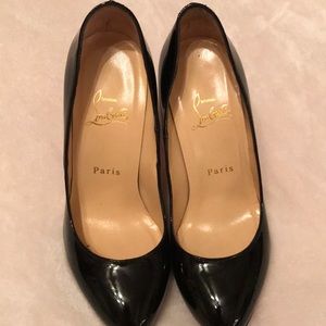 Christian Louboutin black leather heels